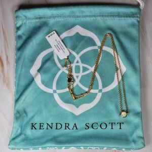 NWT Kendra Scott Davie 18k Gold Vermeil Pendant Necklace White Opal